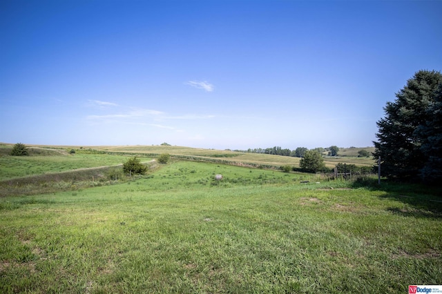 view of yard with a rural view