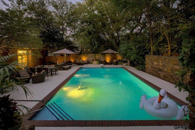 view of pool with a patio area