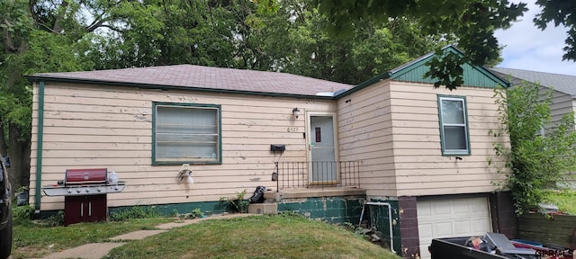 exterior space featuring a garage