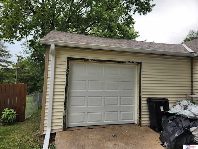 view of garage