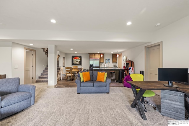 view of carpeted living room