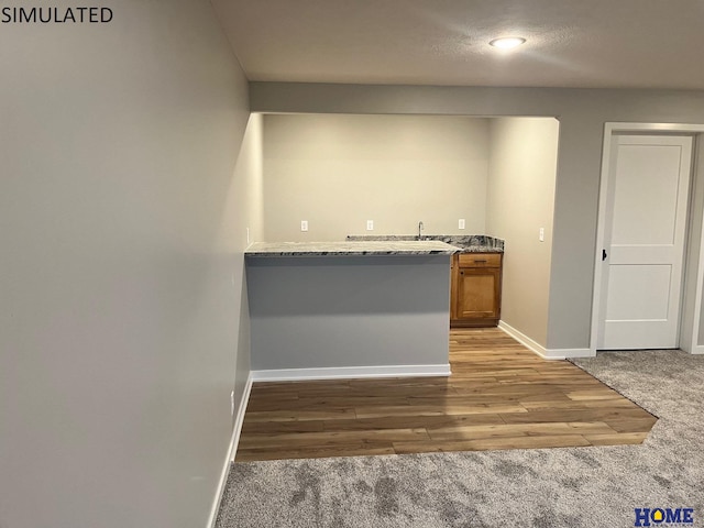 kitchen featuring carpet floors