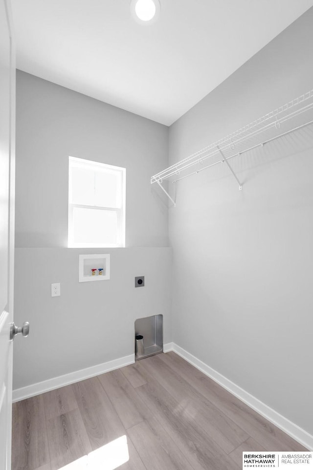 10210 S 110th Ave, Papillion, NE 68046 - laundry area with electric dryer hookup, wood finished floors, and hookup for a washing machine
