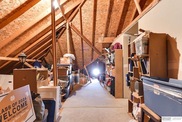 view of unfinished attic