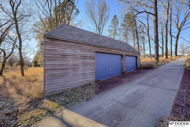 view of garage