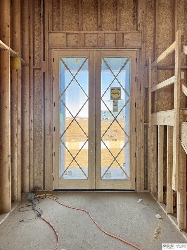 interior details featuring french doors