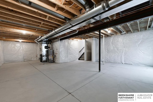 basement with gas water heater