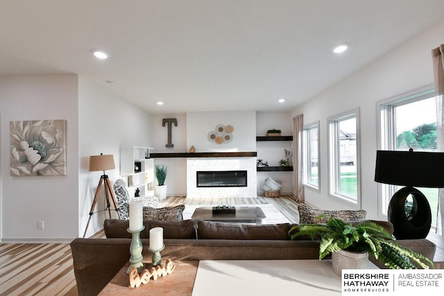 living room featuring hardwood / wood-style flooring