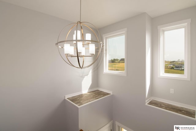 room details with a chandelier