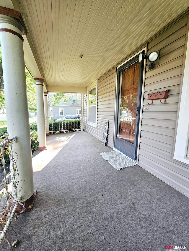 view of patio featuring covered porch