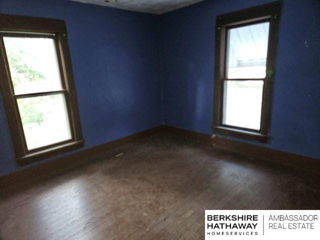 empty room featuring hardwood / wood-style floors and a wealth of natural light