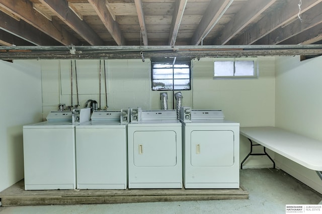 laundry area featuring washing machine and dryer