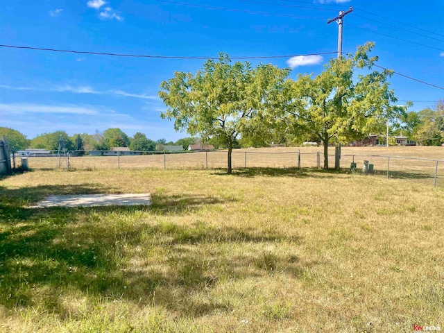 view of yard with a rural view