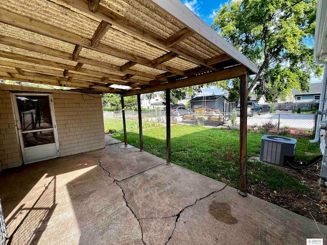 view of patio / terrace featuring central AC unit