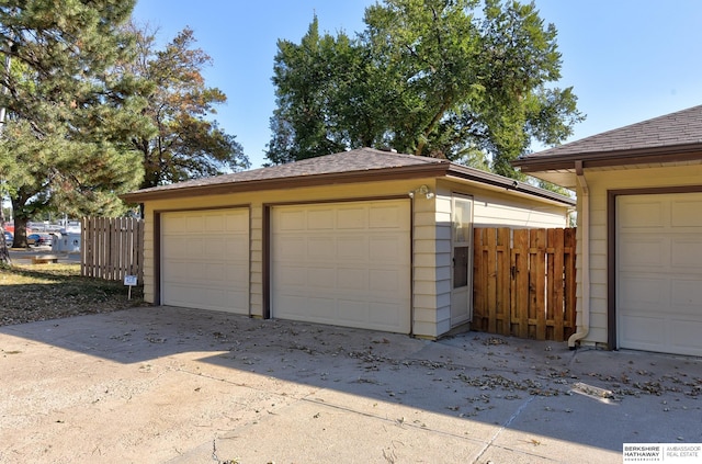 view of garage