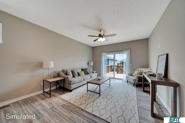 8501 Regent Ct, Lincoln, NE 68507 - living room featuring wood-type flooring and ceiling fan