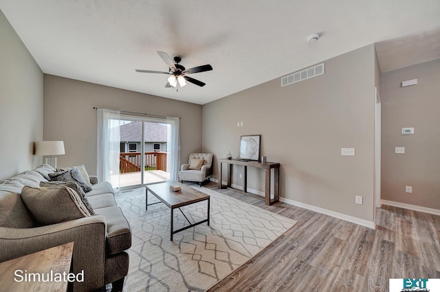 8501 Regent Ct, Lincoln, NE 68507 - living room with light hardwood / wood-style flooring and ceiling fan