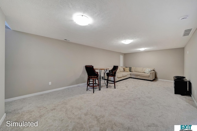 8501 Regent Ct, Lincoln, NE 68507 - carpeted living room featuring a textured ceiling