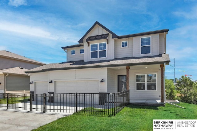 view of front of house featuring a front yard and a porch