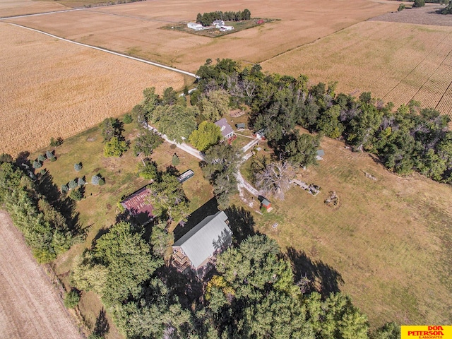 aerial view featuring a rural view