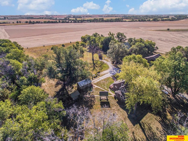 bird's eye view featuring a rural view