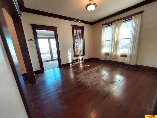 cinema room with a healthy amount of sunlight and hardwood / wood-style floors