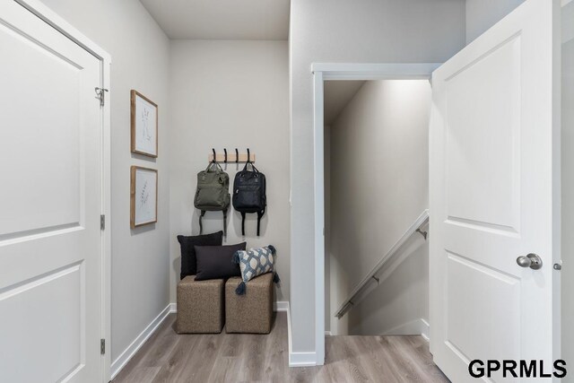 hall featuring light wood-type flooring