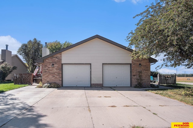 exterior space with a garage