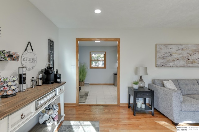 entryway featuring light wood-type flooring