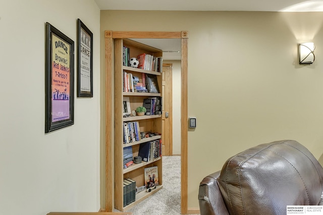 interior space featuring carpet flooring