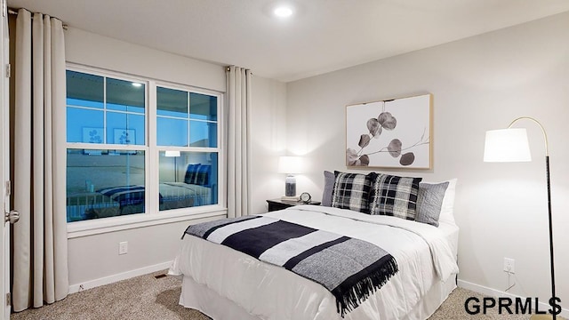 view of carpeted bedroom