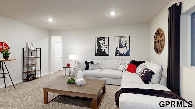 view of carpeted living room