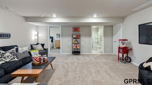 view of carpeted living room