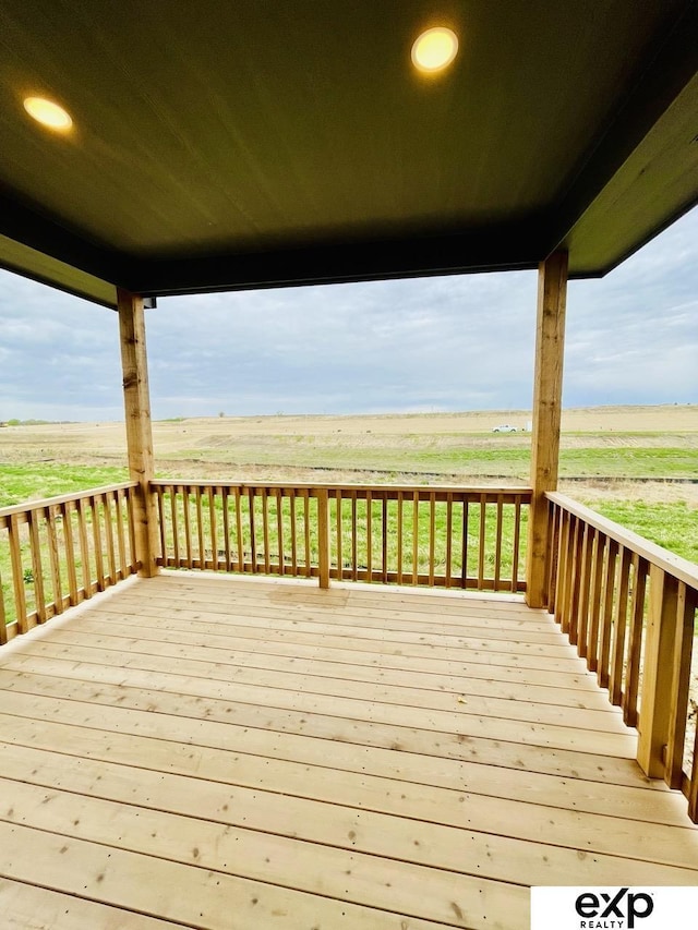 deck with a rural view