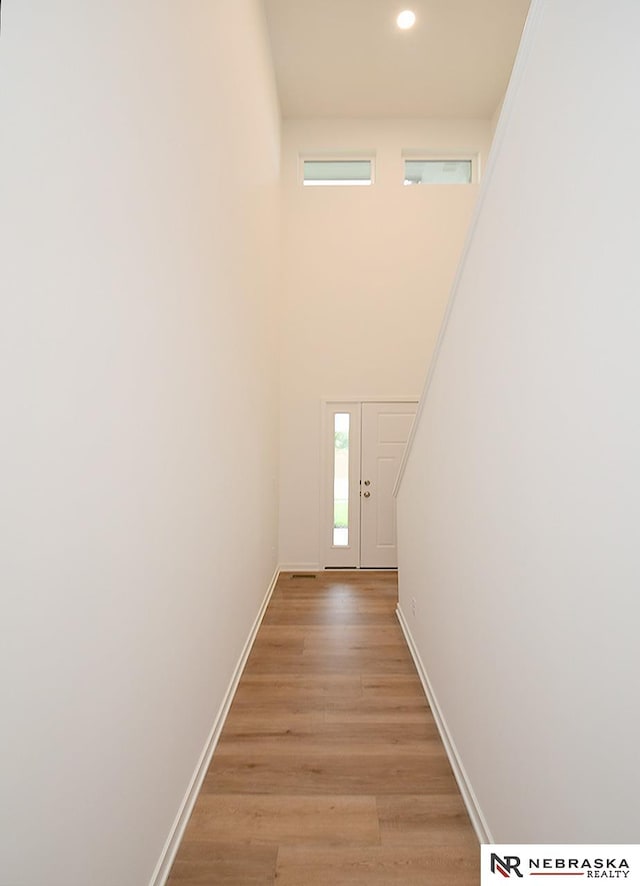 interior space with light hardwood / wood-style flooring