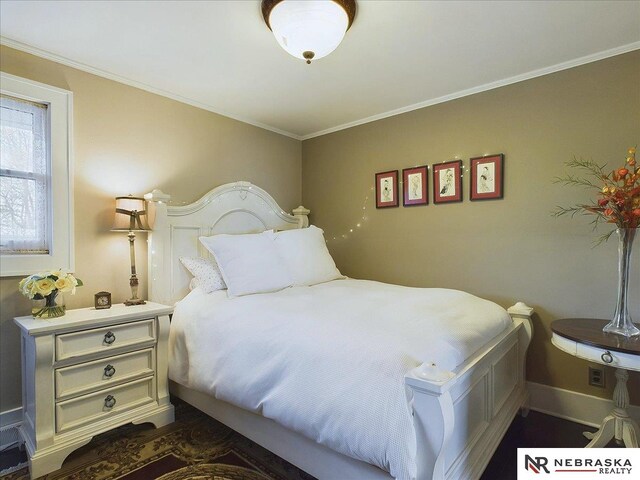 bedroom featuring ornamental molding