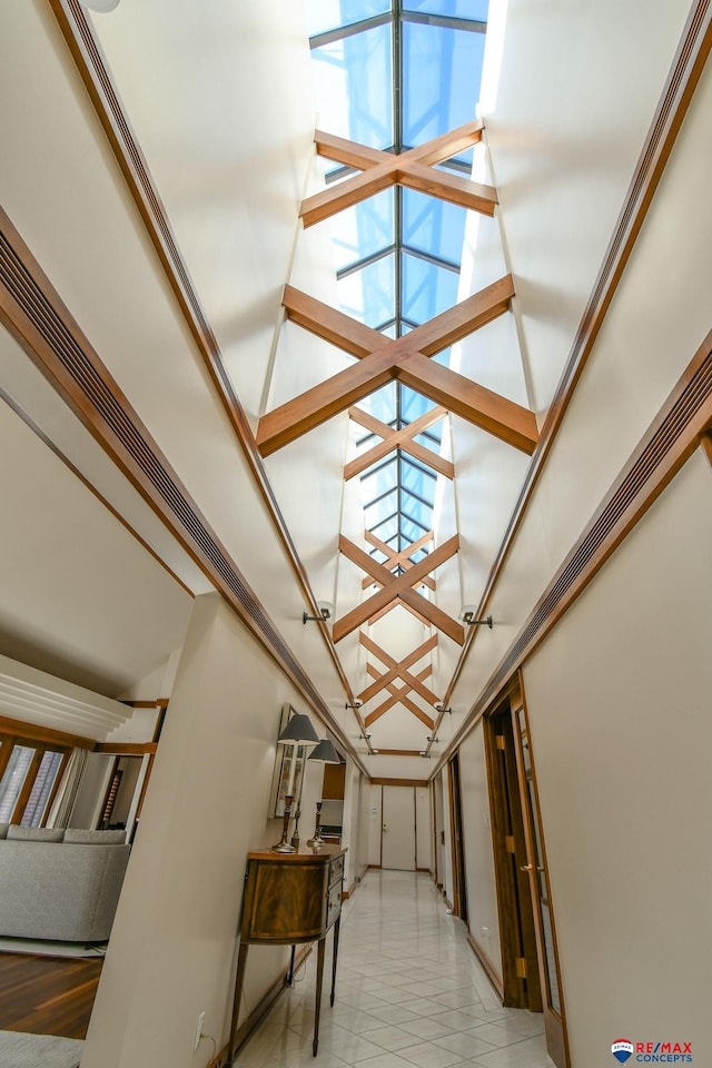 interior space featuring a high ceiling