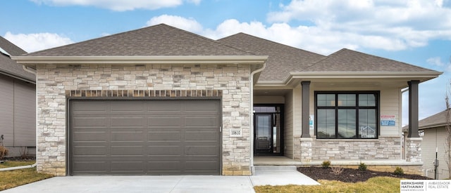 view of front of house with a garage