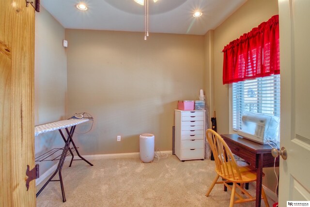 office space featuring carpet flooring