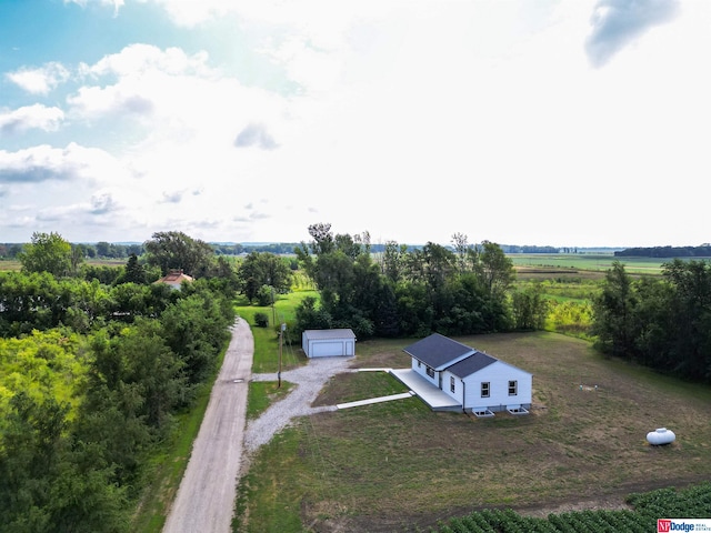 bird's eye view featuring a rural view