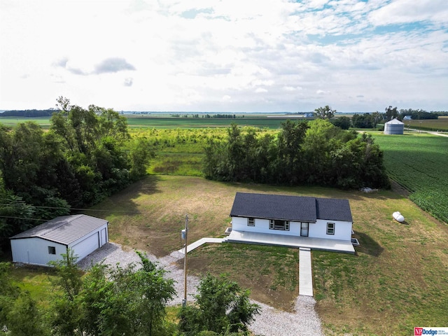 drone / aerial view with a rural view