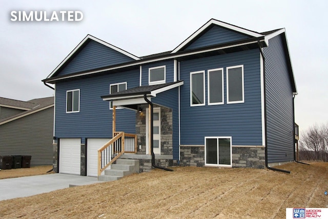 view of front of property featuring a garage