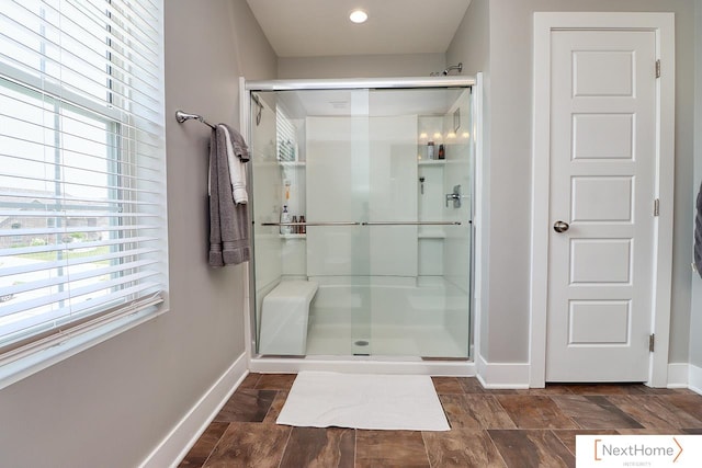 bathroom with an enclosed shower