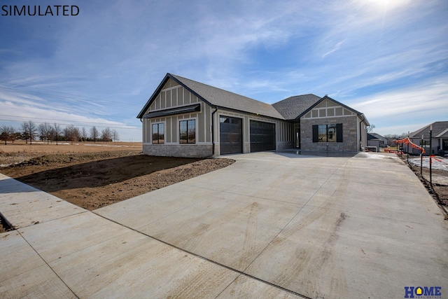 view of front of home with a garage