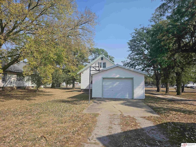 exterior space with a garage