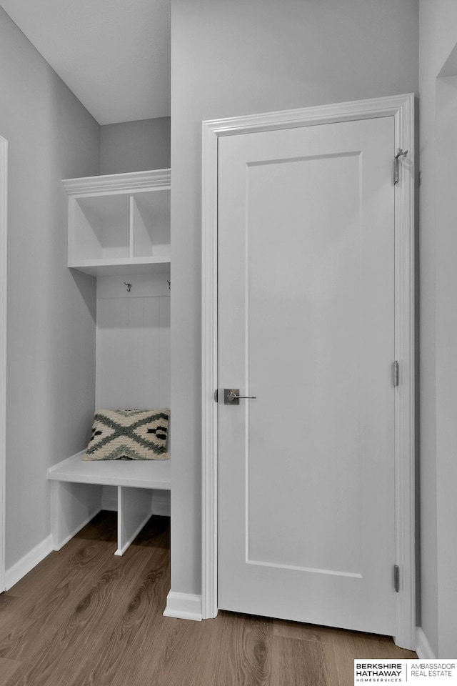 mudroom featuring hardwood / wood-style flooring