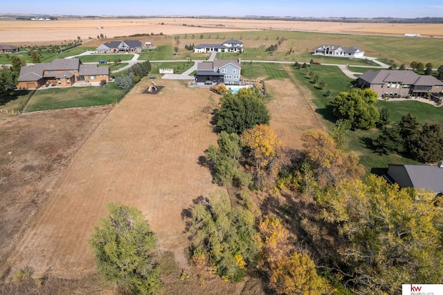 aerial view featuring a rural view