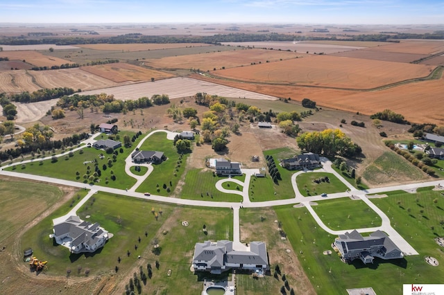 bird's eye view with a rural view