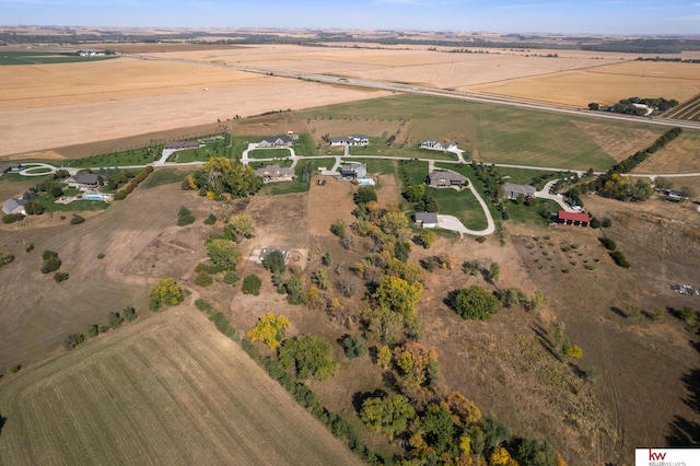 aerial view with a rural view