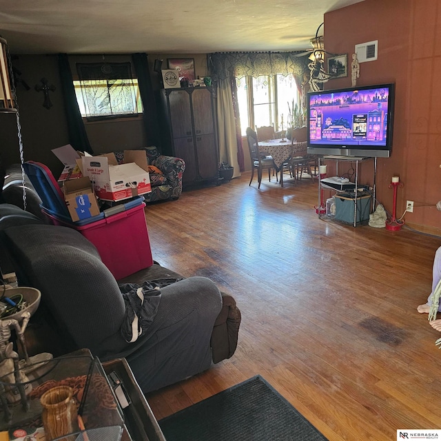 living room featuring hardwood / wood-style floors